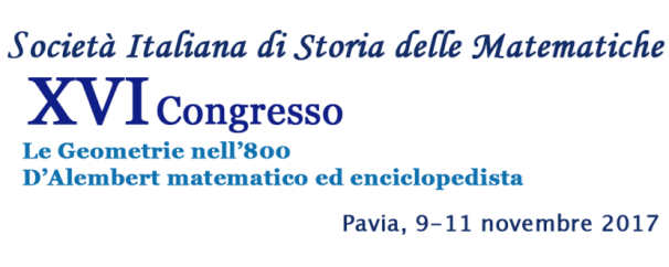 Societ Italiana di Storia delle Matematiche - XVI congresso 